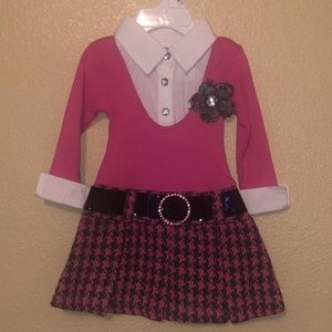 Adorable preppy houndstooth skirt dress